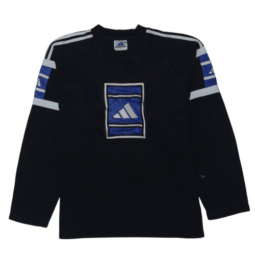 Adidas Mens Black L Pullover Sweatshirt Logo Sportswear