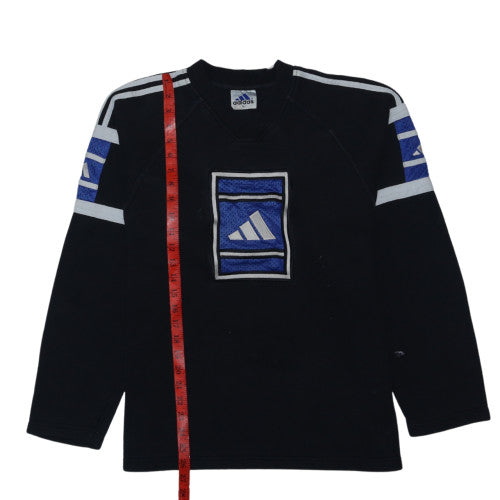 Adidas Mens Black L Pullover Sweatshirt Logo Sportswear