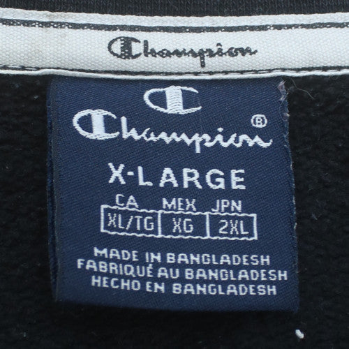 Champion Men's Black XL Pullover Sweatshirt Logo Crew Neck