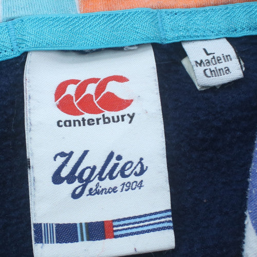 Canterbury Mens Blue Hoodie Uglies Logo L Pullover Cotton Blend