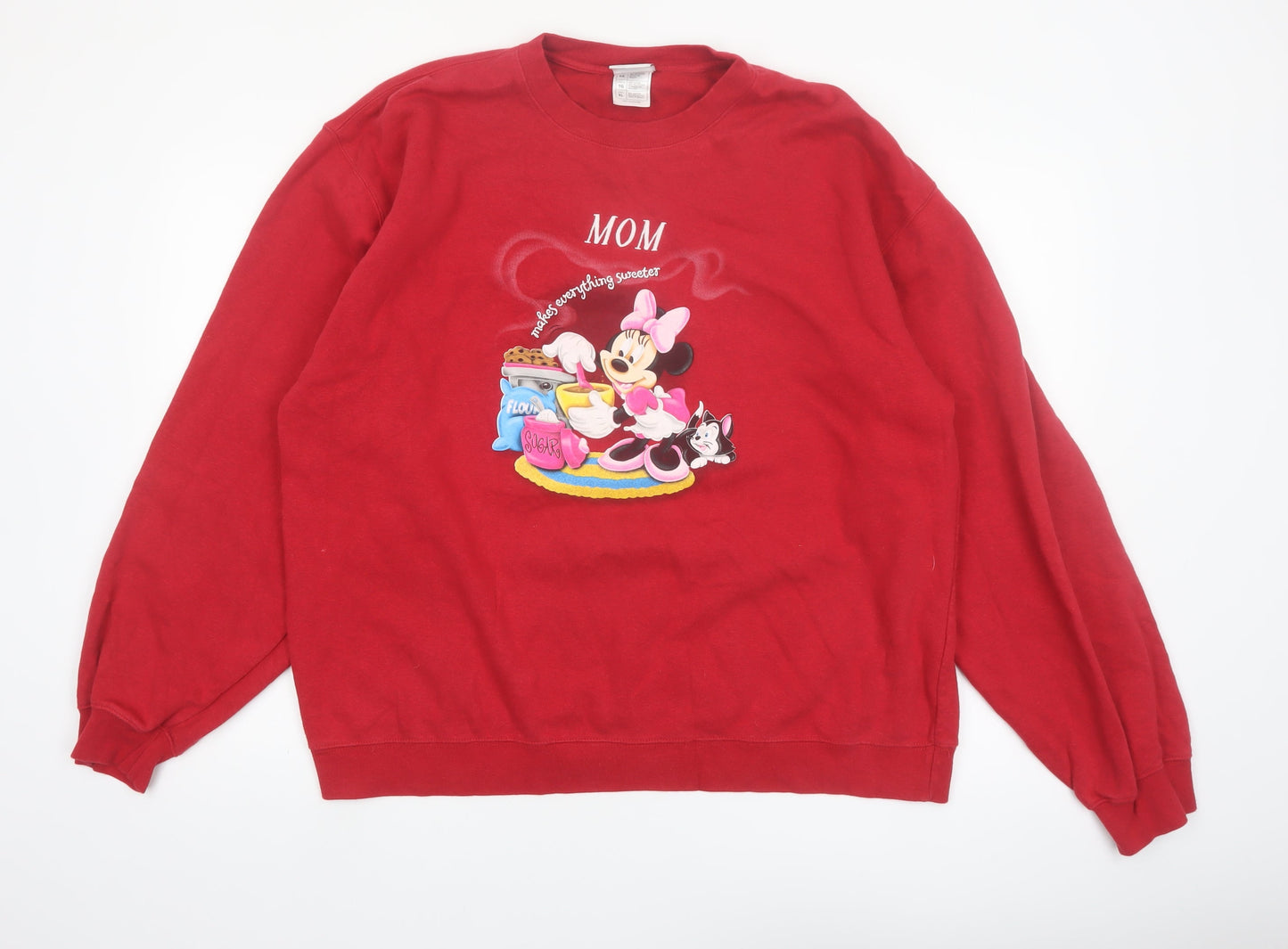 Disney Store Women's Red XL Minnie Mouse Mom Sweatshirt
