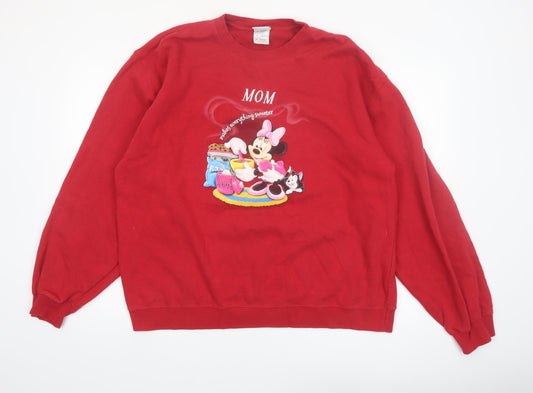 Disney Store Women's Red XL Minnie Mouse Mom Sweatshirt