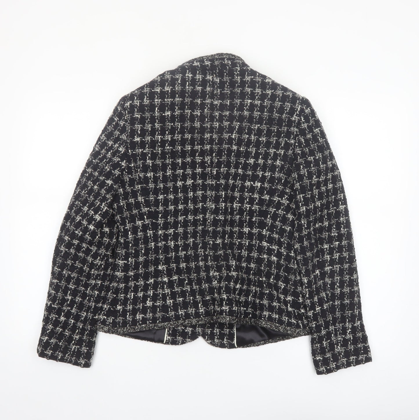 Viyella Women's Black Tweed Blazer Size 8 Classic Lined Jacket
