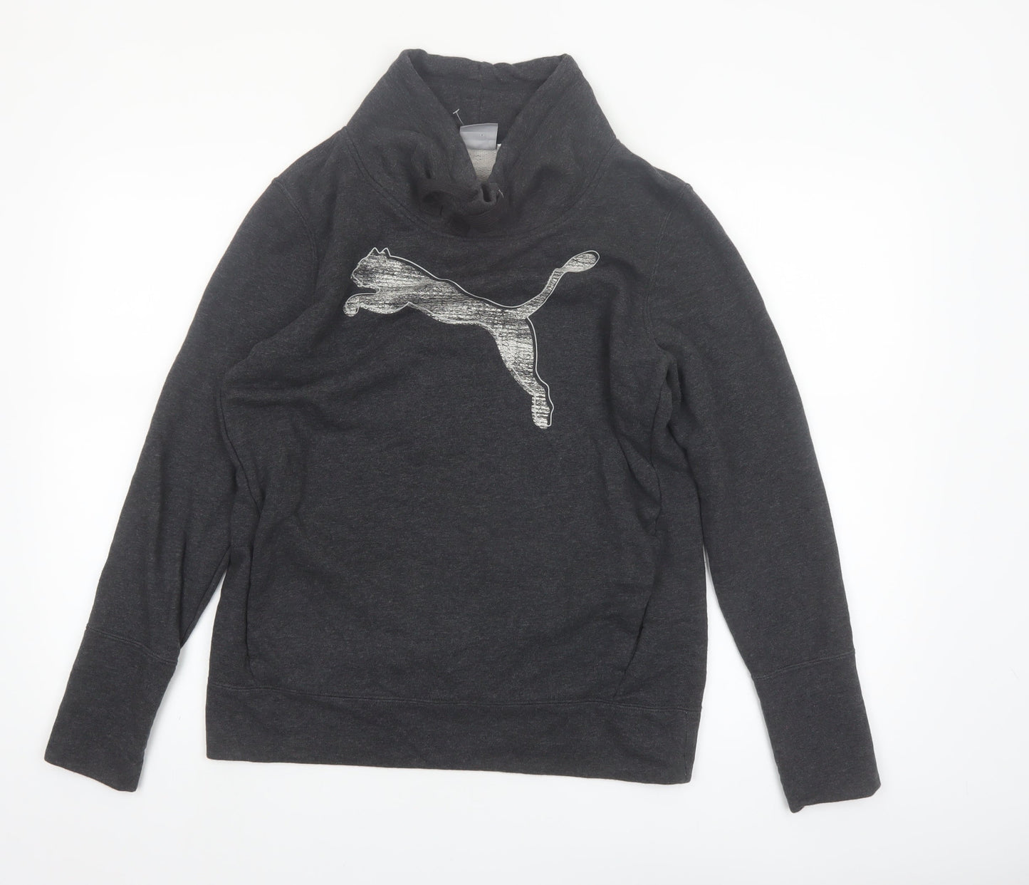 Puma Women’s Black Funnel Neck Pullover Sweatshirt Size 12