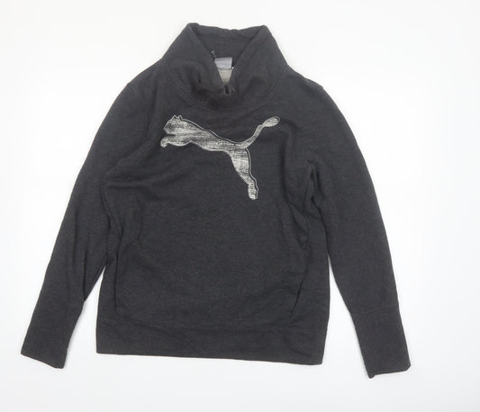 Puma Women’s Black Funnel Neck Pullover Sweatshirt Size 12