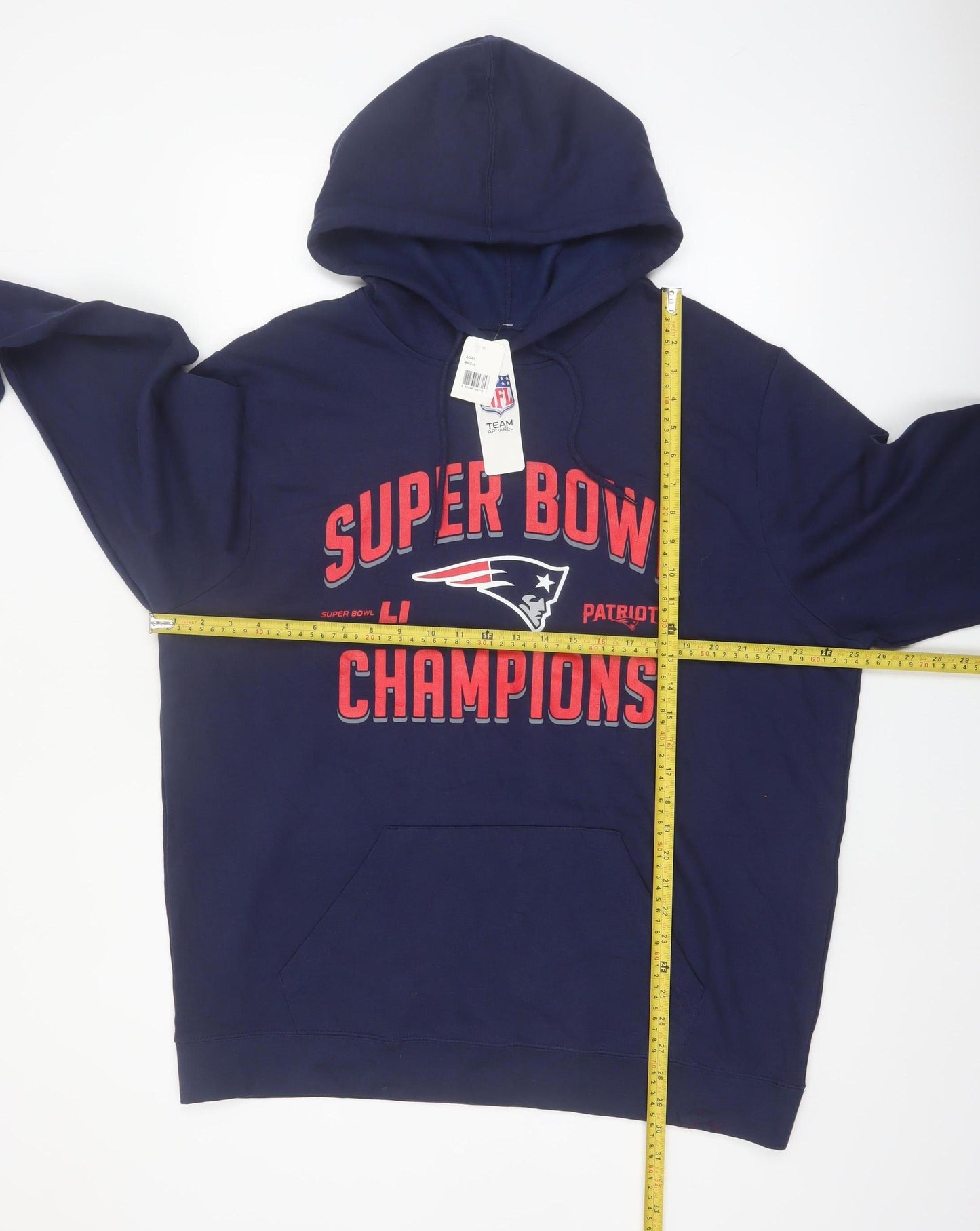 NFL Team Apparel Men's Blue XL Pullover Hoodie Super Bowl Champions