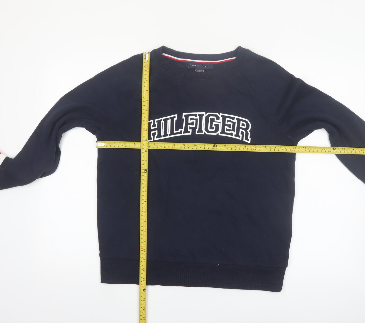 Tommy Hilfiger Womens Navy Blue Cotton Blend Pullover Sweatshirt M