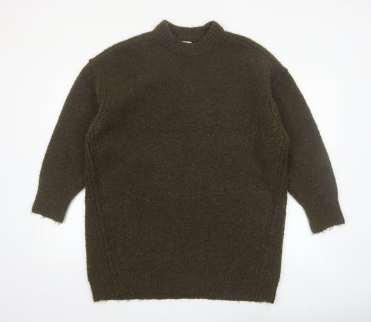 Topshop Women’s Brown Crew Neck Chunky Knit Pullover Jumper Size S