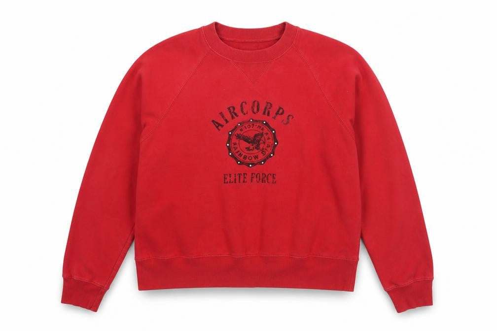 Route 66 Women Red Crew Neck Pullover Sweatshirt XL Air Corps Graphic