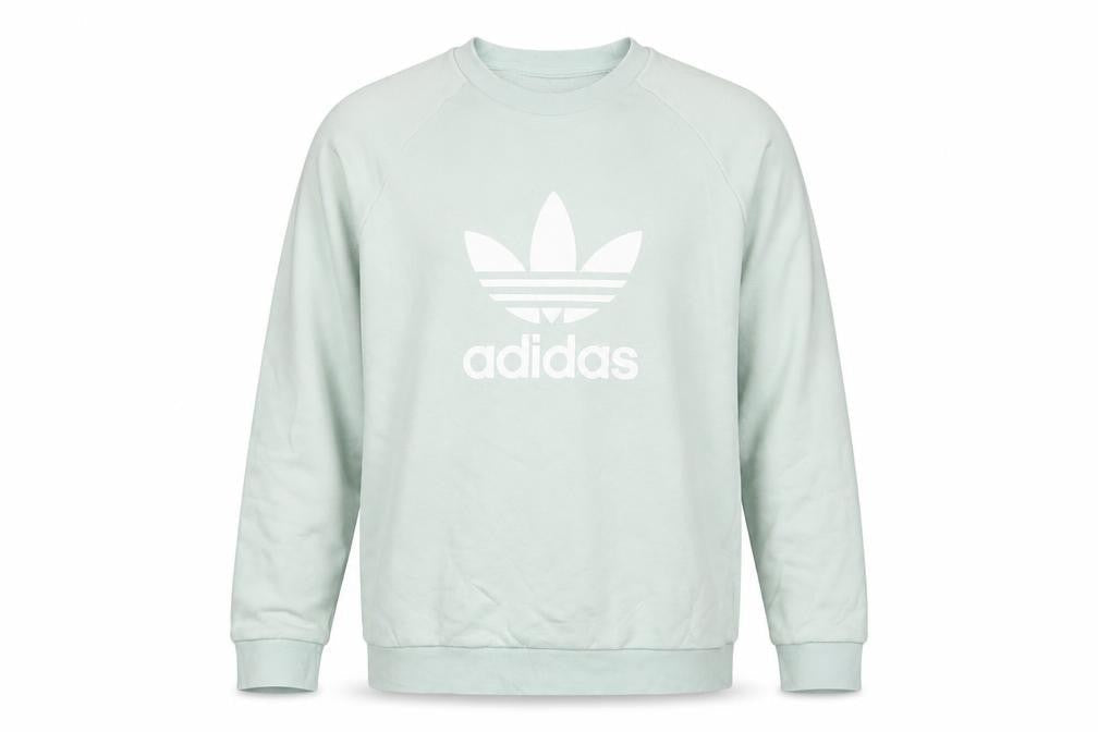 adidas Men's Green Logo Pullover Sweatshirt L Regular Fit