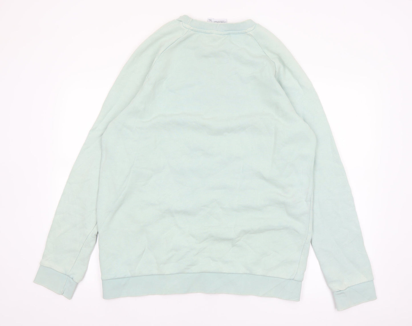 adidas Men's Green Logo Pullover Sweatshirt L Regular Fit