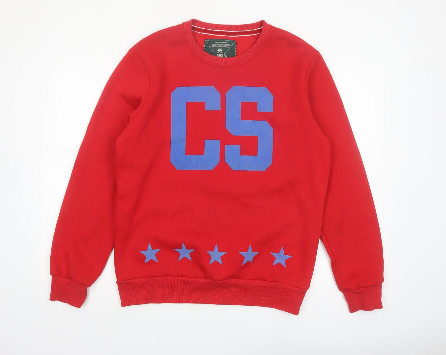BaxyBoy Mens Red XL Pullover Sweatshirt Graphic Print Crew Neck