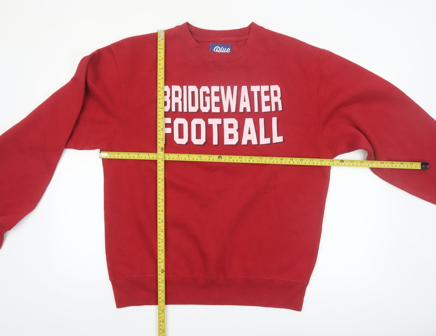 Blue 84 Men's Red Bridgewater Football Pullover Sweatshirt M