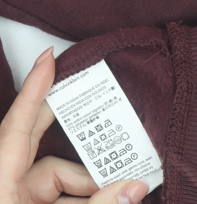 Calvin Klein Jeans Men’s Brown High Neck Sweatshirt M Pullover Fleece