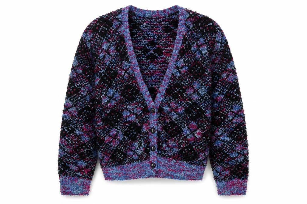 Lise J. Women's Multicoloured Chunky Knit V-Neck Cardigan M
