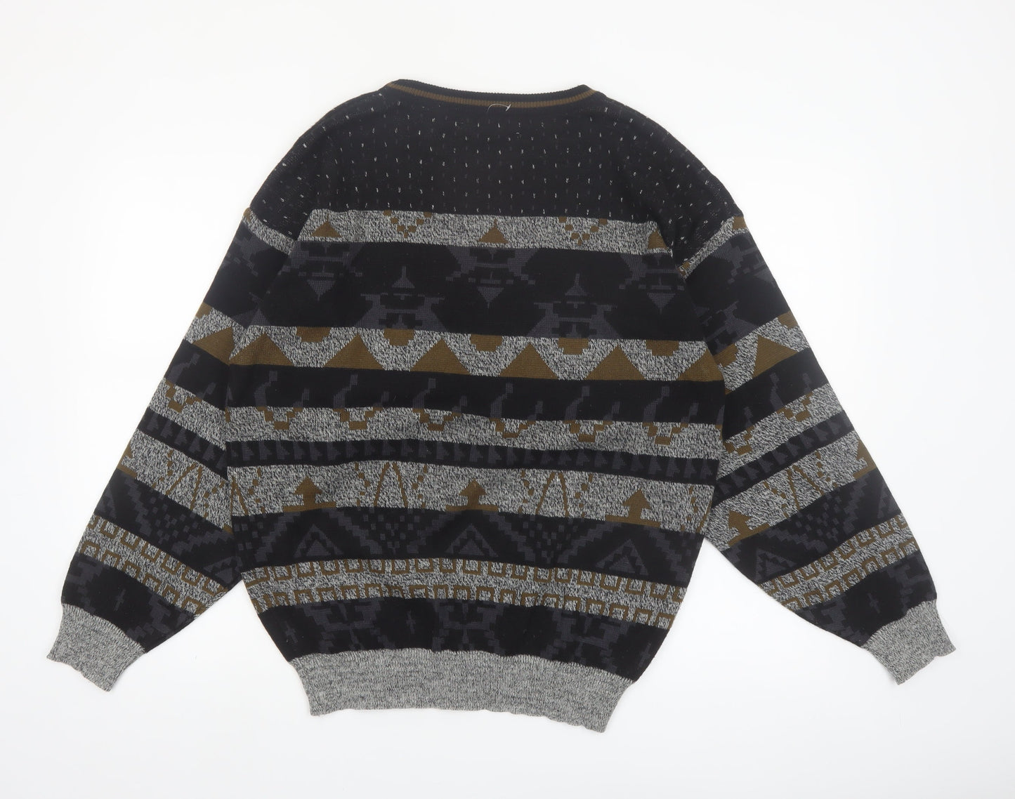 Bosa Men's Multicoloured Geometric Knit Wool Blend Pullover Jumper M