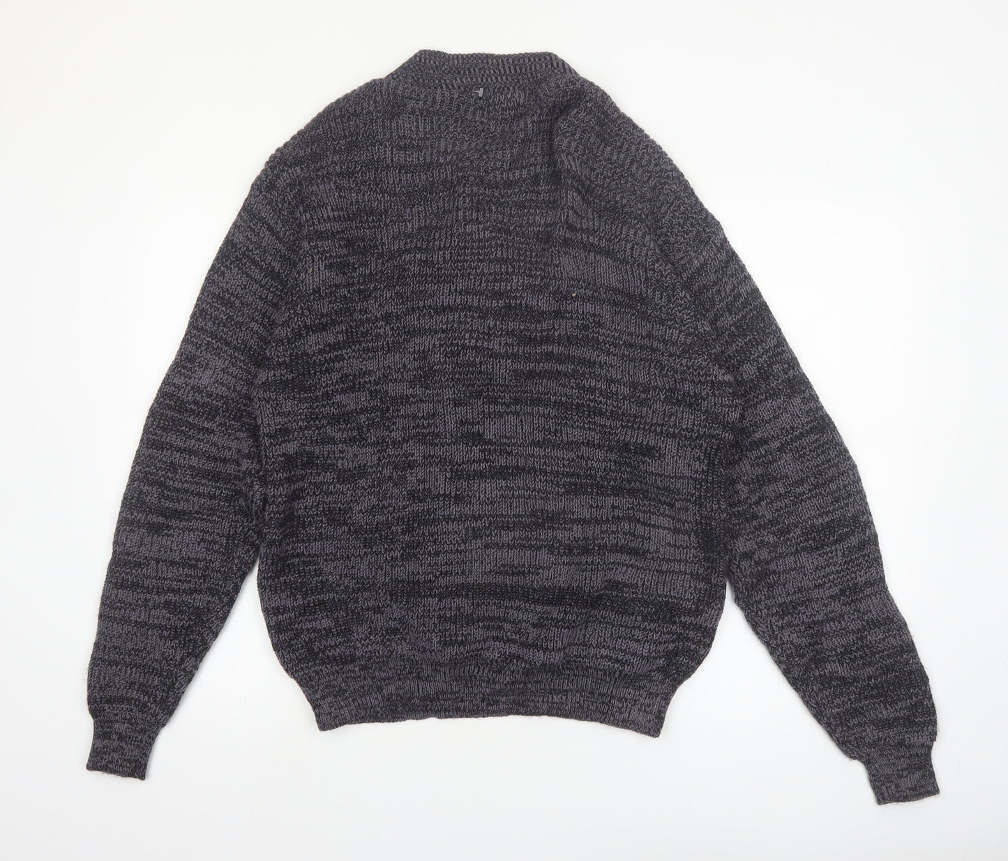 J.B. Buck Casuals Men's Grey Henley Knit Jumper Size M