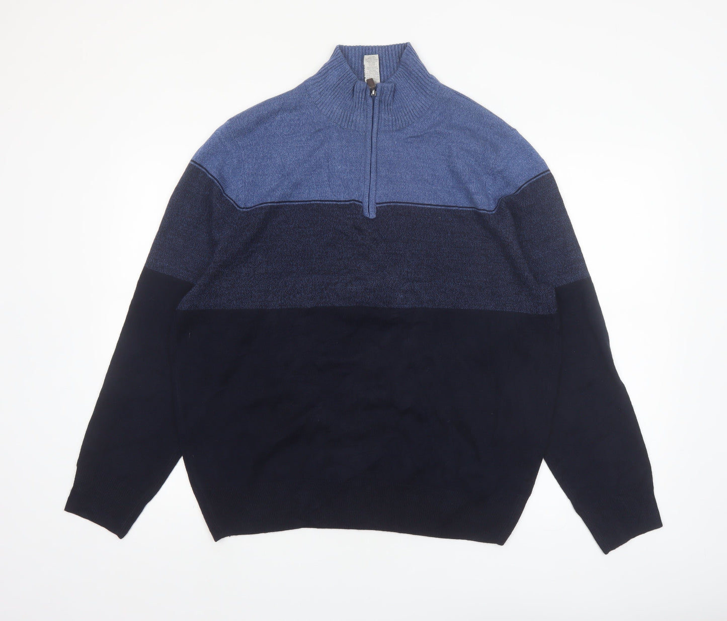 Dockers Men’s Blue 1/2 Zip Acrylic Jumper Size L