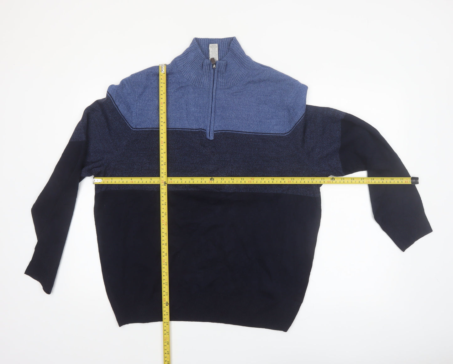 Dockers Men’s Blue 1/2 Zip Acrylic Jumper Size L