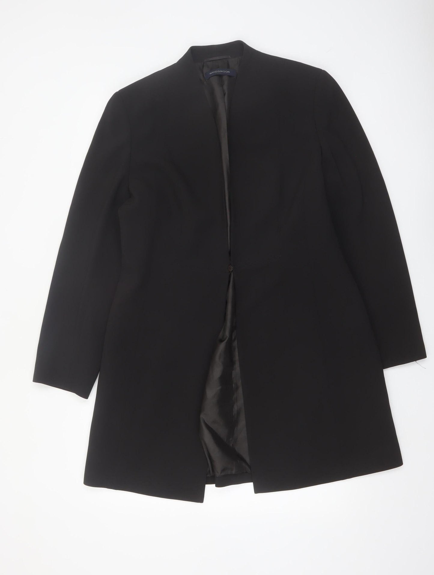 Windsmoor Women Black Size 16 Long Overcoat Classic Style