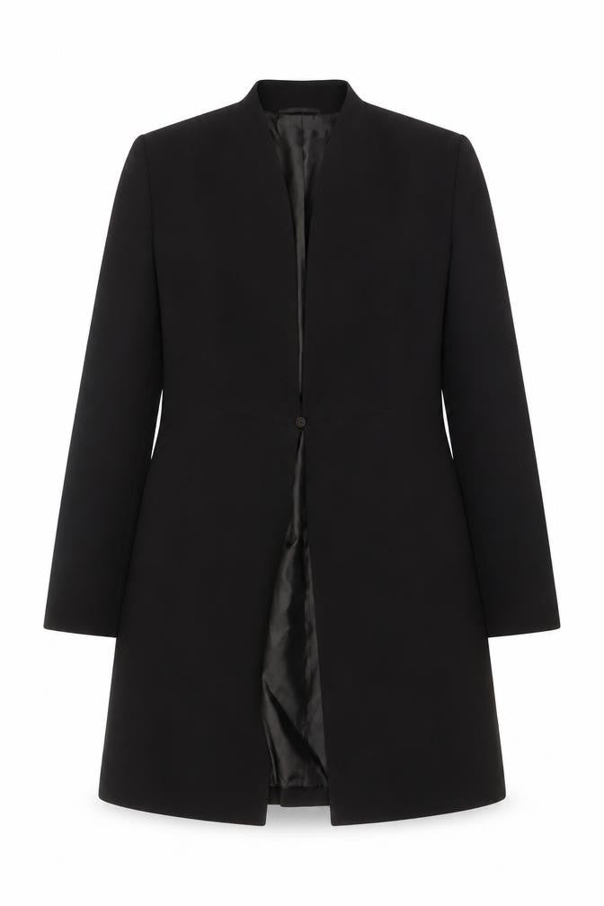 Windsmoor Women Black Size 16 Long Overcoat Classic Style