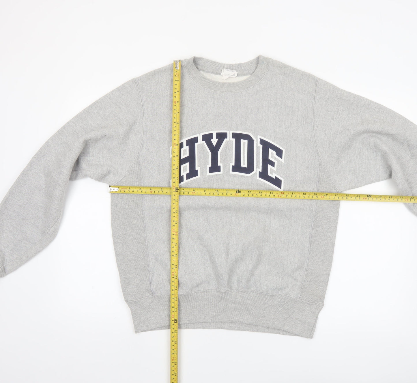 Champion Men's Grey Small Reverse Weave Crew Neck Sweatshirt