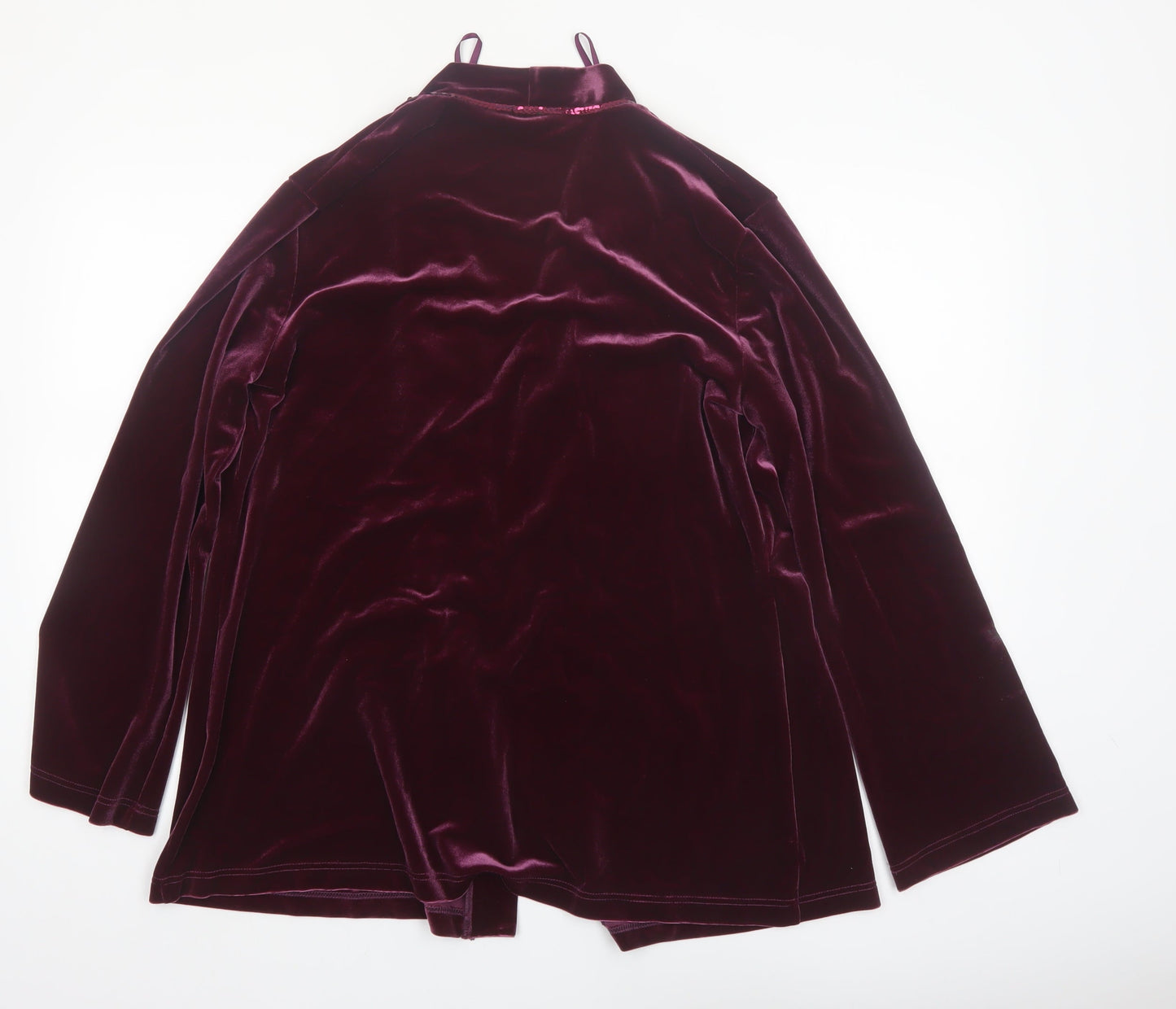Mosaic Womens Purple Velvet Sequin Trim Blazer Jacket Size 16