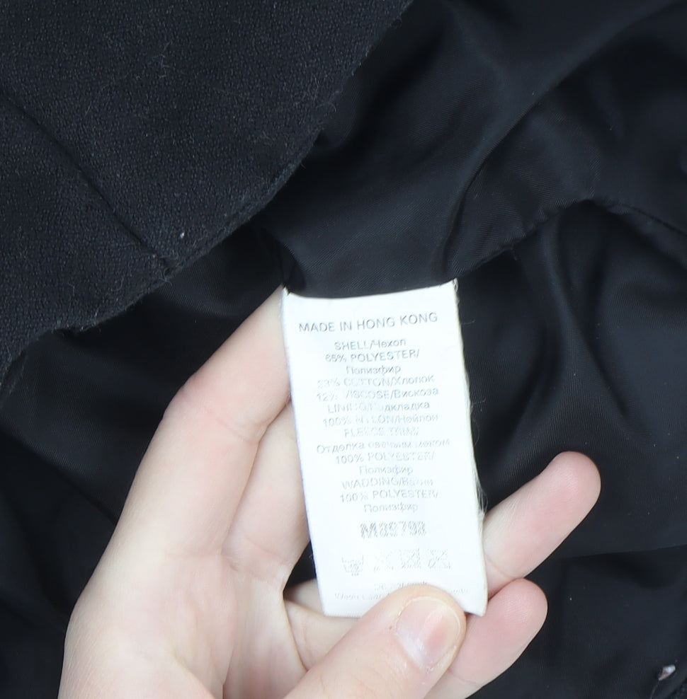 Next Women’s Black Puffer Waistcoat UK 12 Full Zip Winter Gilet