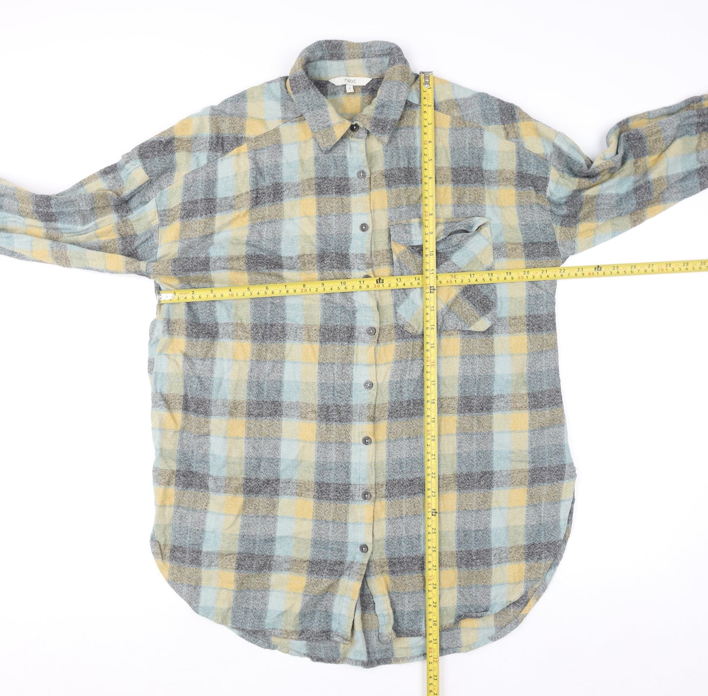 Next Women’s Multicoloured Flannel Check Tunic Shirt Size 12