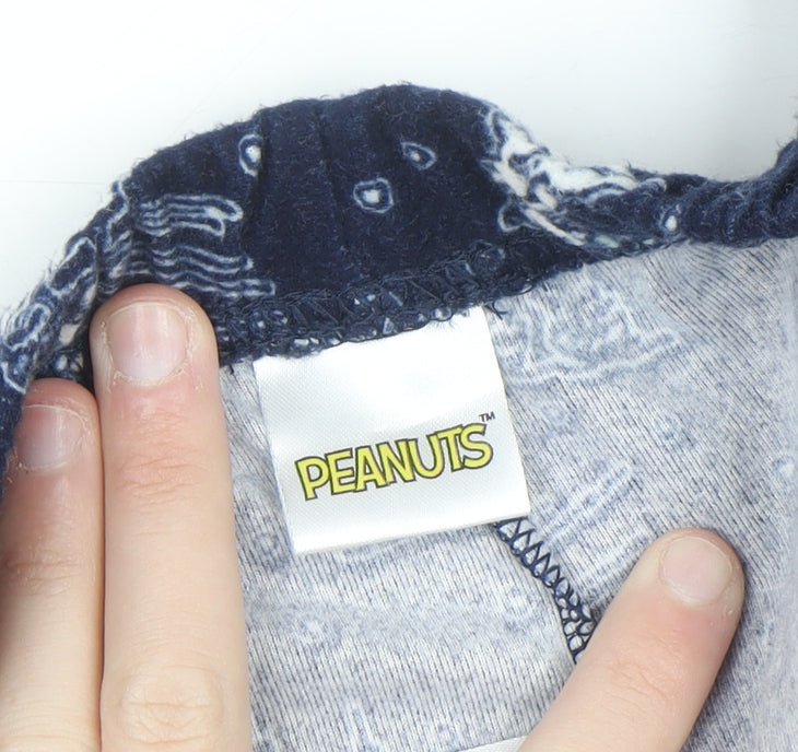 Peanuts Snoopy Women's Pink & Navy Pyjama Set Size 8-10 Winter Graphic Fleece
