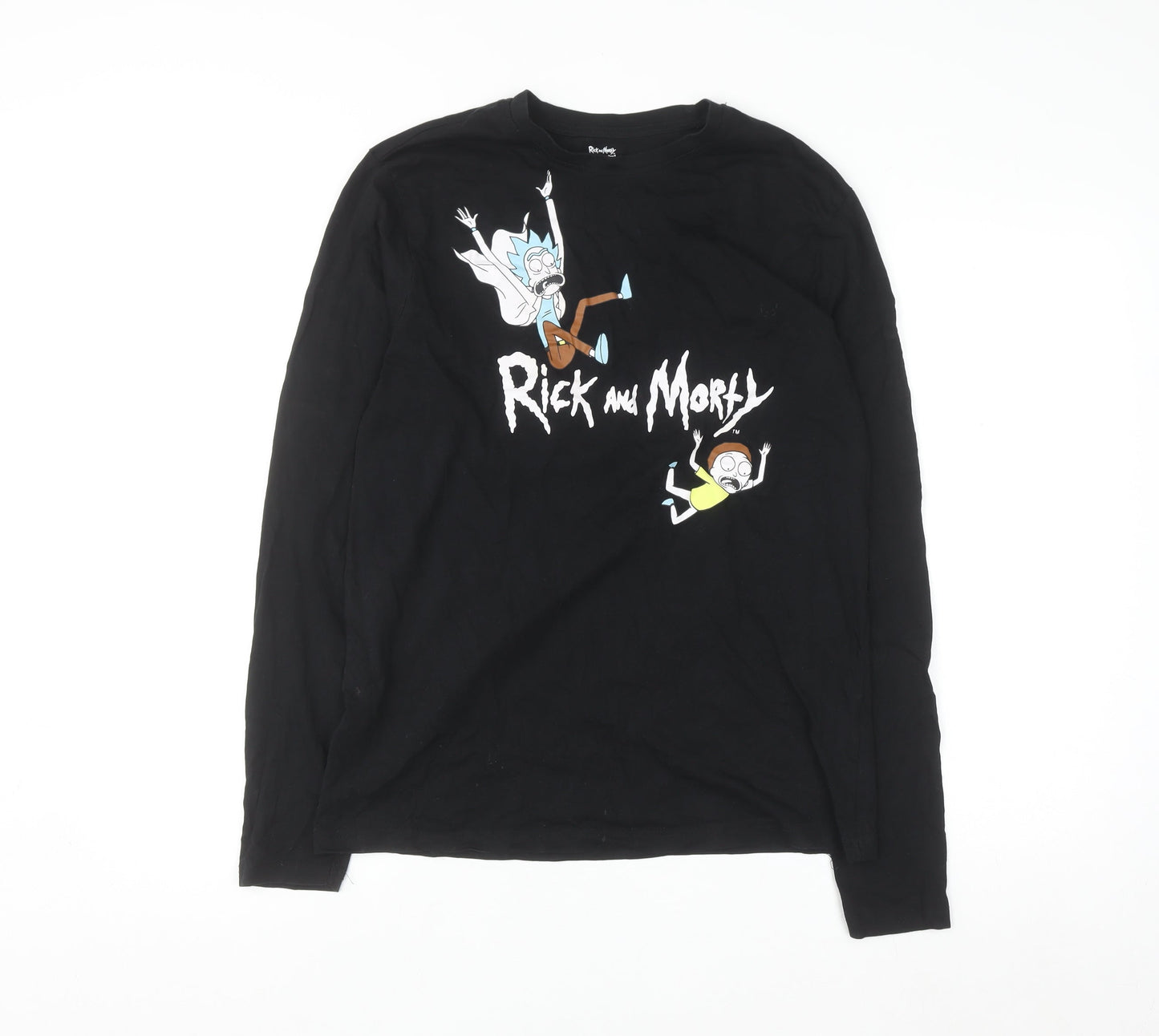 Rick and Morty Men's Black Long Sleeve Graphic Cotton Top M