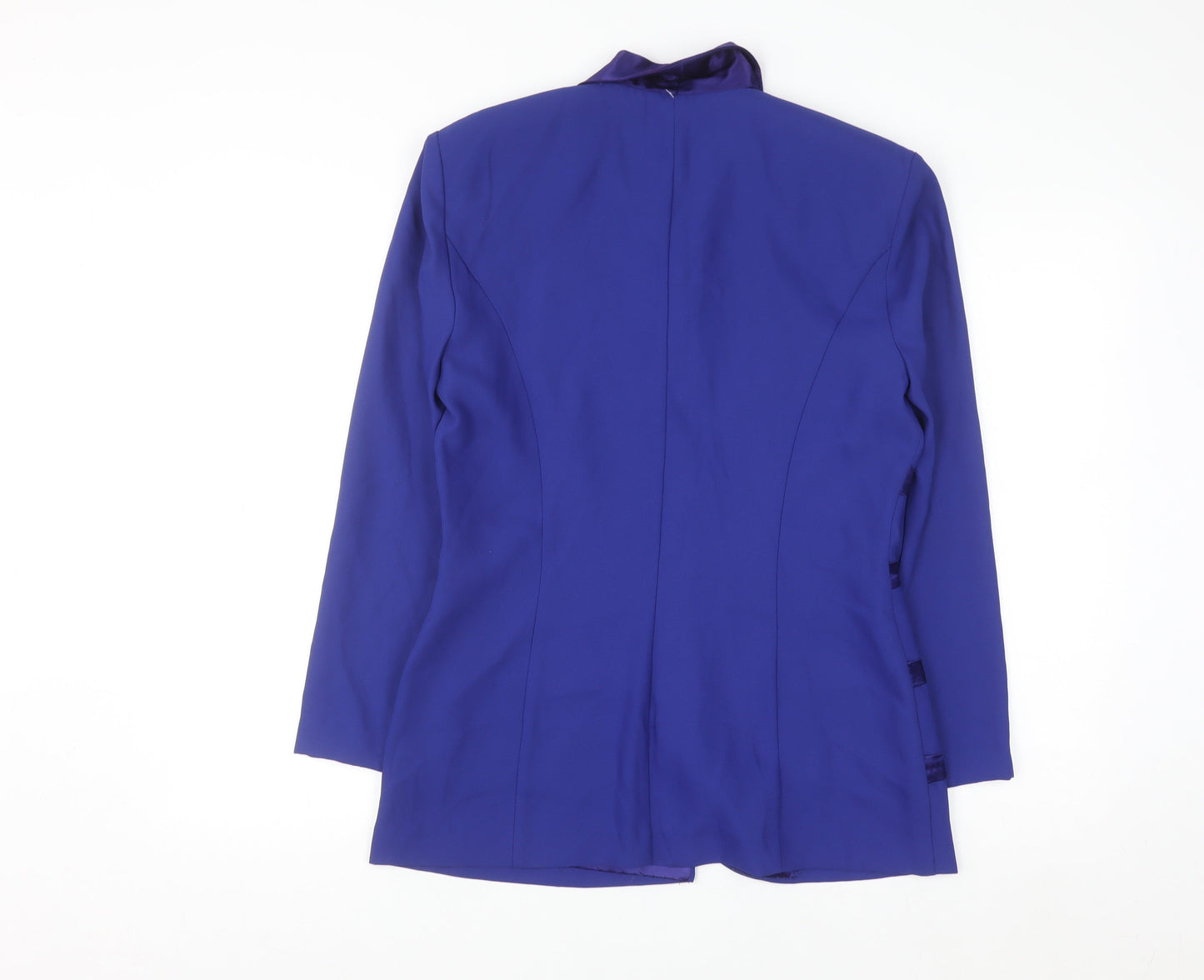 Joseph Ribkoff Women’s Blue Satin Trim Blazer UK 10 Long Sleeve Formal Jacket