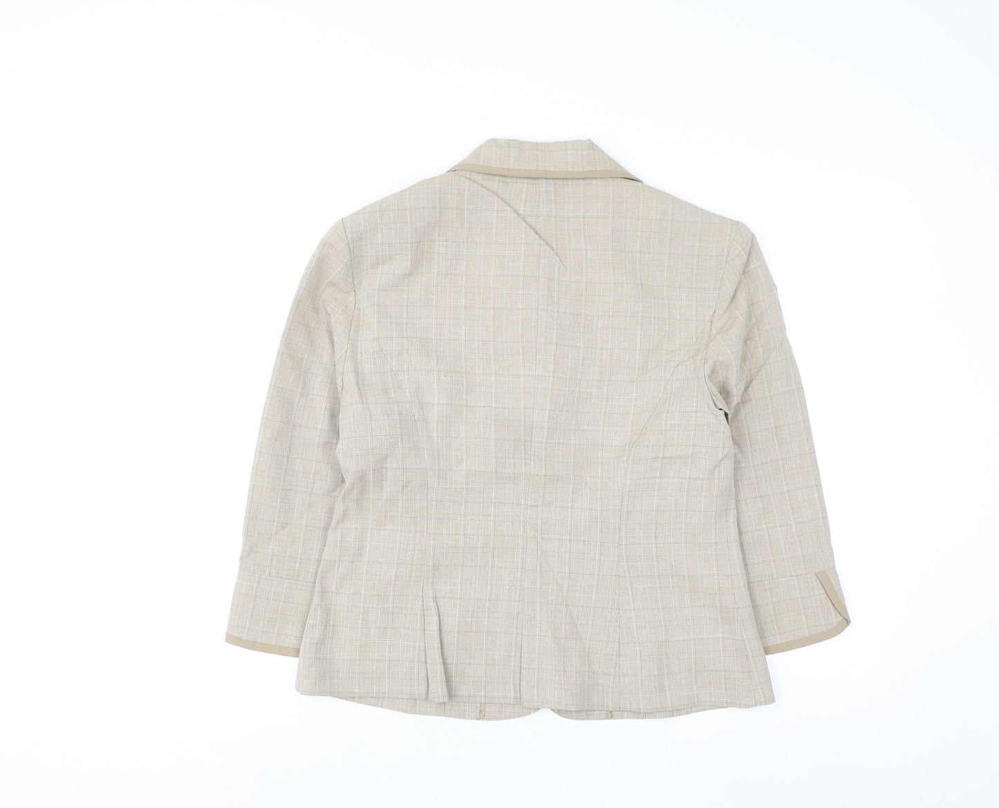 Sag Harbor Women's Beige Check Blazer Size 10 Classic Work Jacket