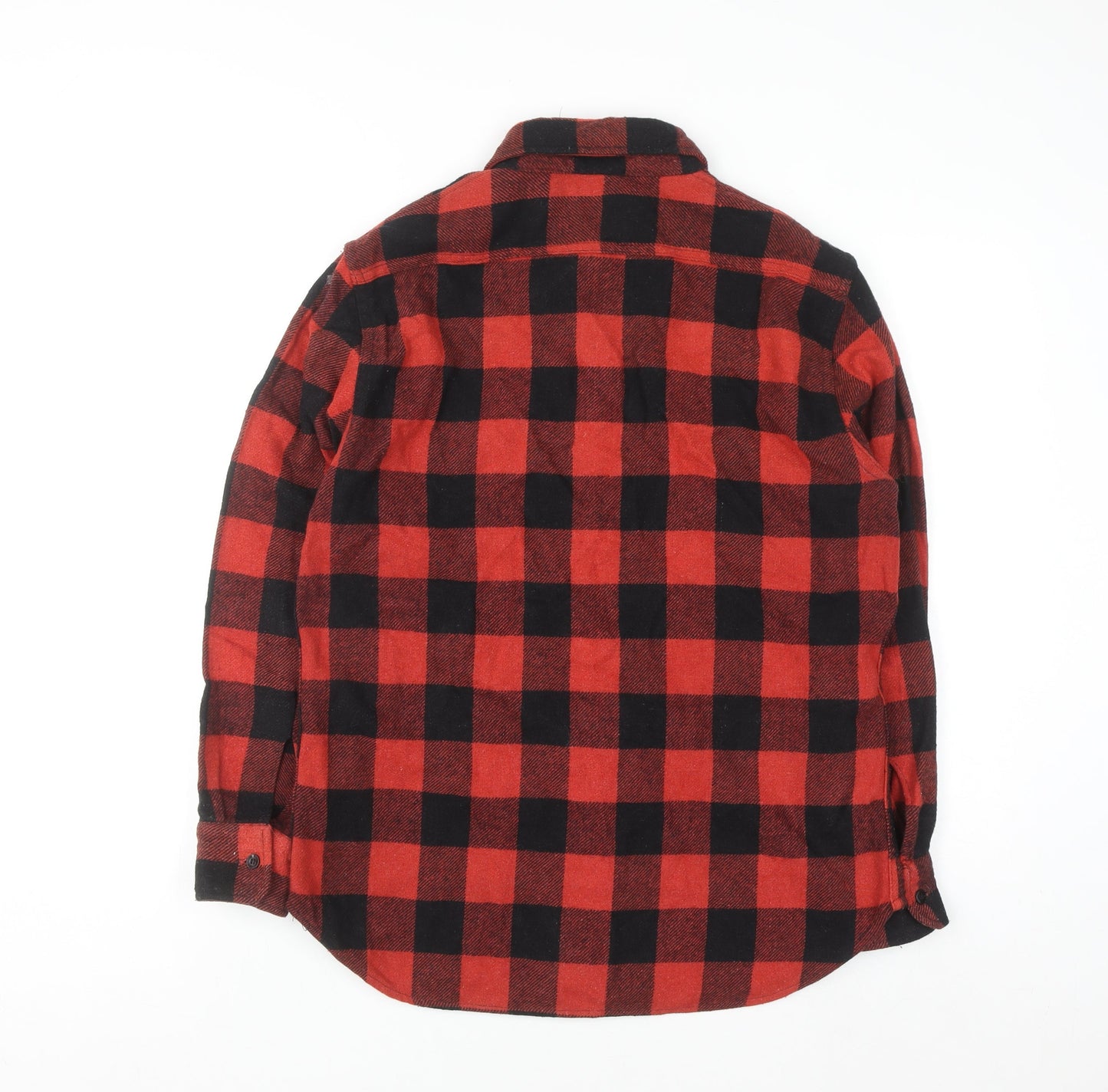 Kings Road Men's Red Black Check Flannel Wool Button-Up Shirt Size 16