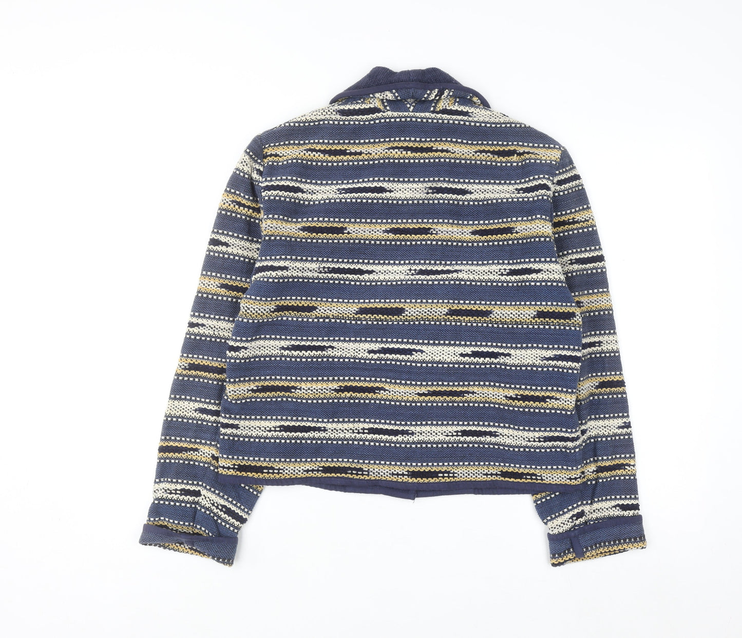 New Identity Women's Blue Striped Cotton Knit Blazer M