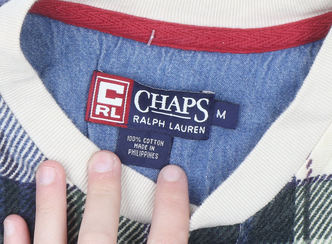 Chaps Ralph Lauren Men's Multicoloured Plaid Henley Cotton Shirt M