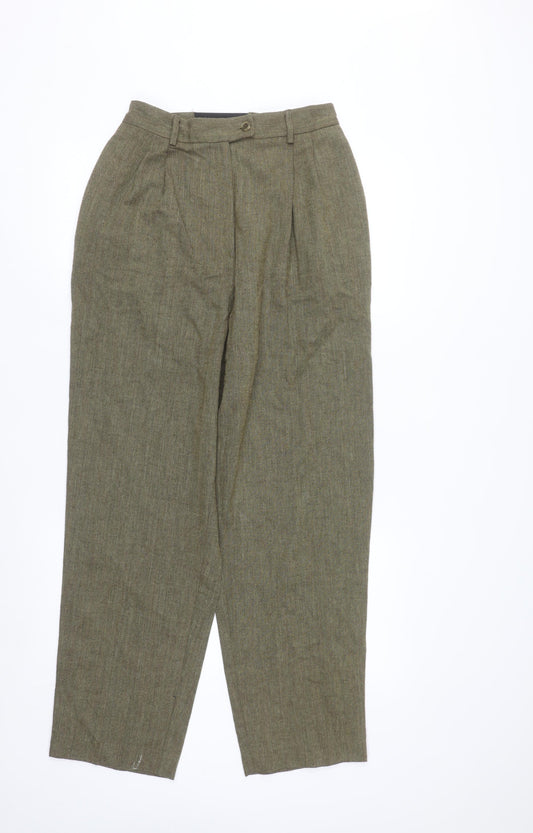 Emma James Women Brown Tweed Pleated Dress Pants Size 10