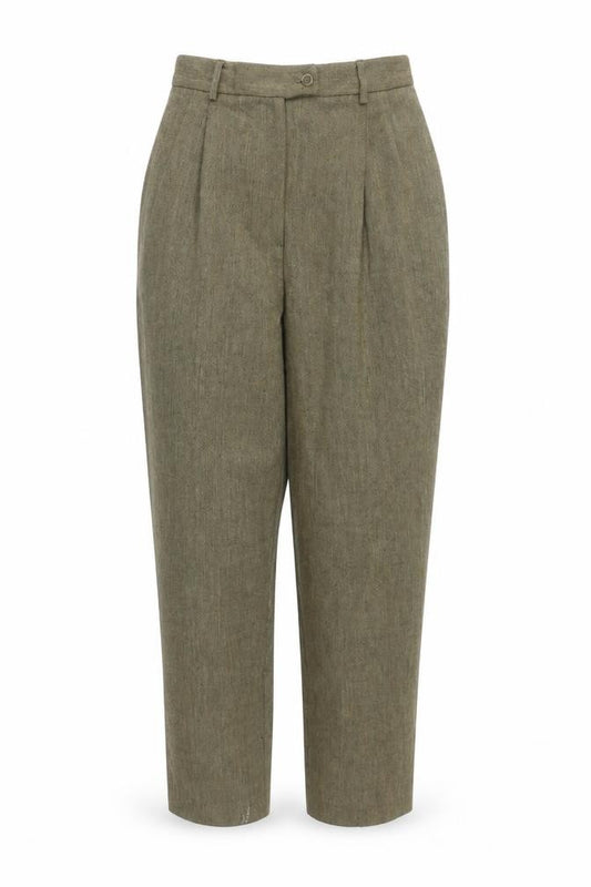Emma James Women Brown Tweed Pleated Dress Pants Size 10