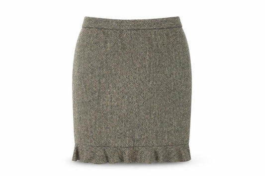 Club Monaco Women Brown Wool Tweed Knee Length Pencil Skirt Size 8