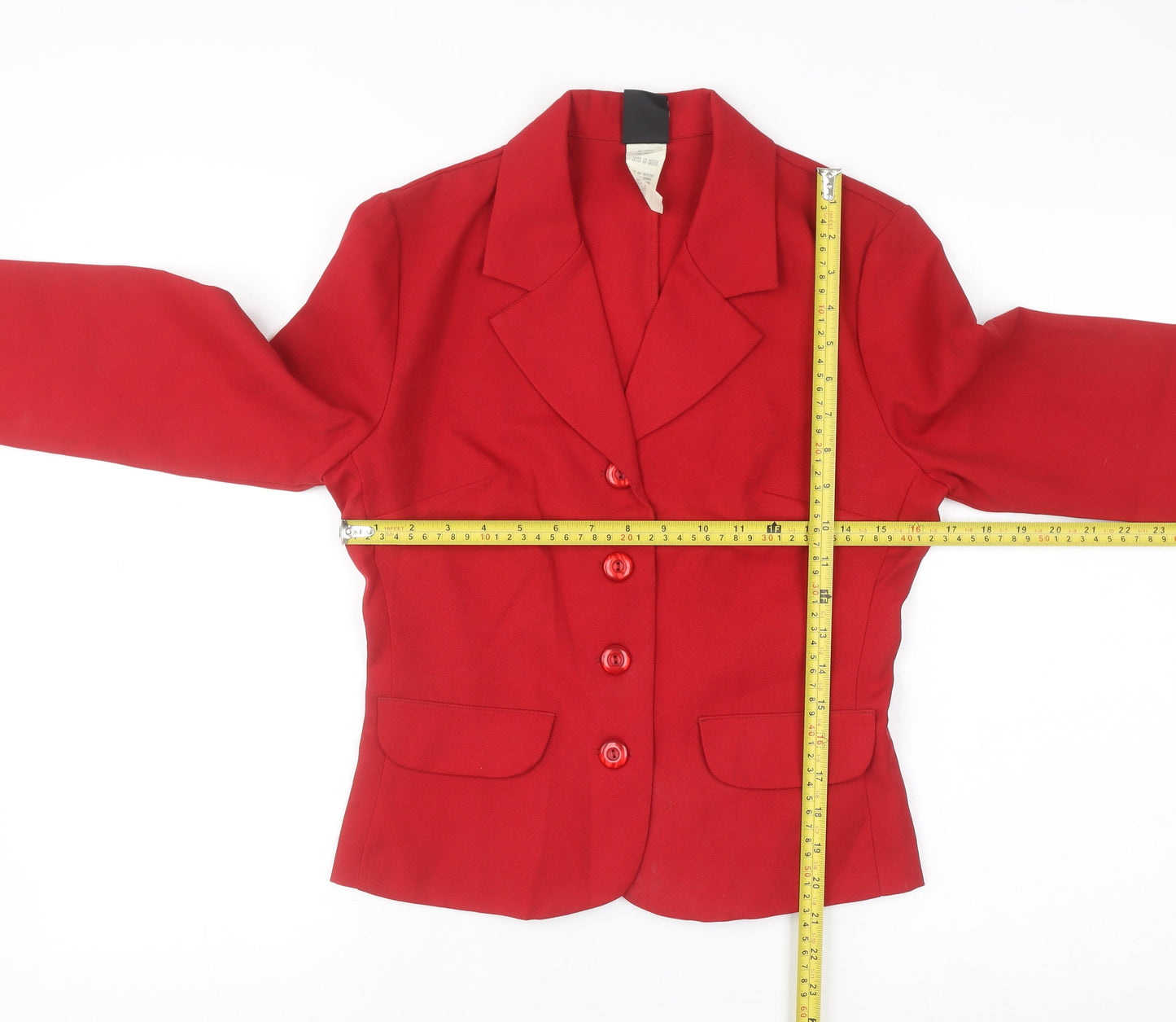 My Michelle Women's Red Polyester Blazer Size 8 Classic Business Jacket