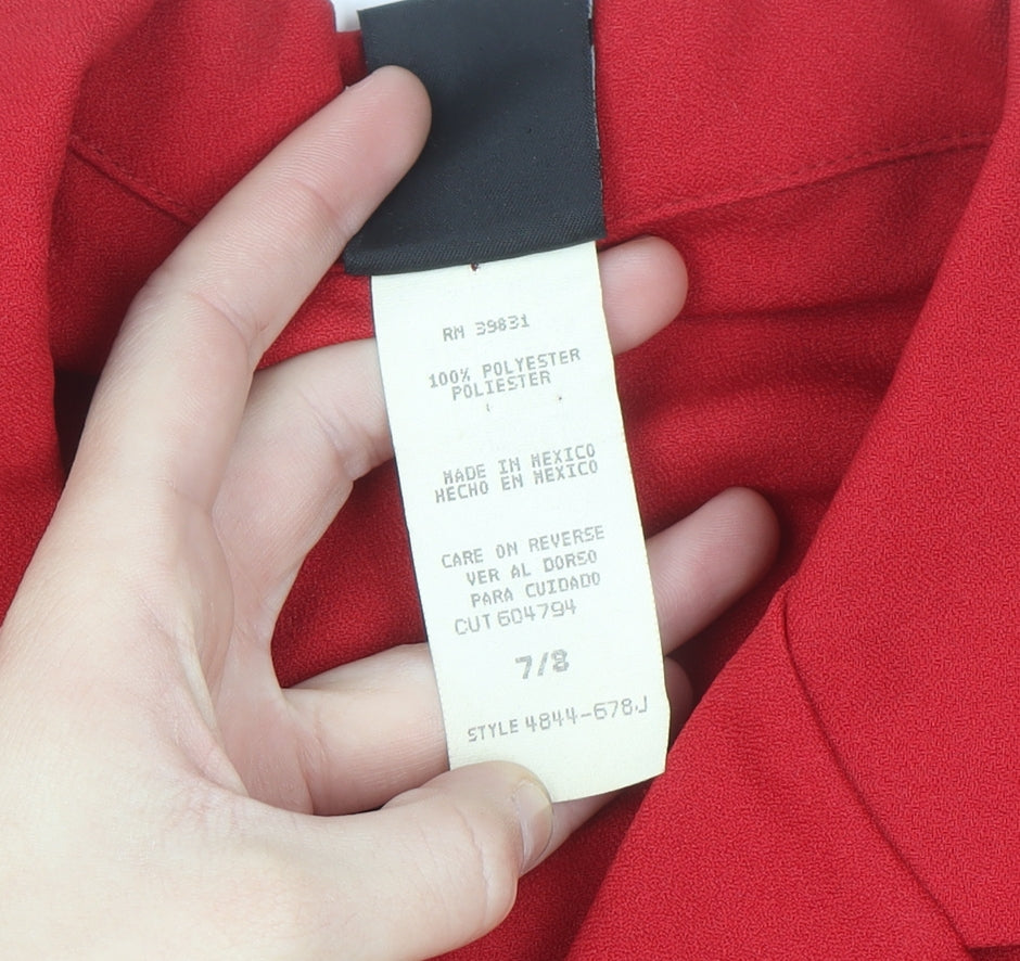 My Michelle Women's Red Polyester Blazer Size 8 Classic Business Jacket