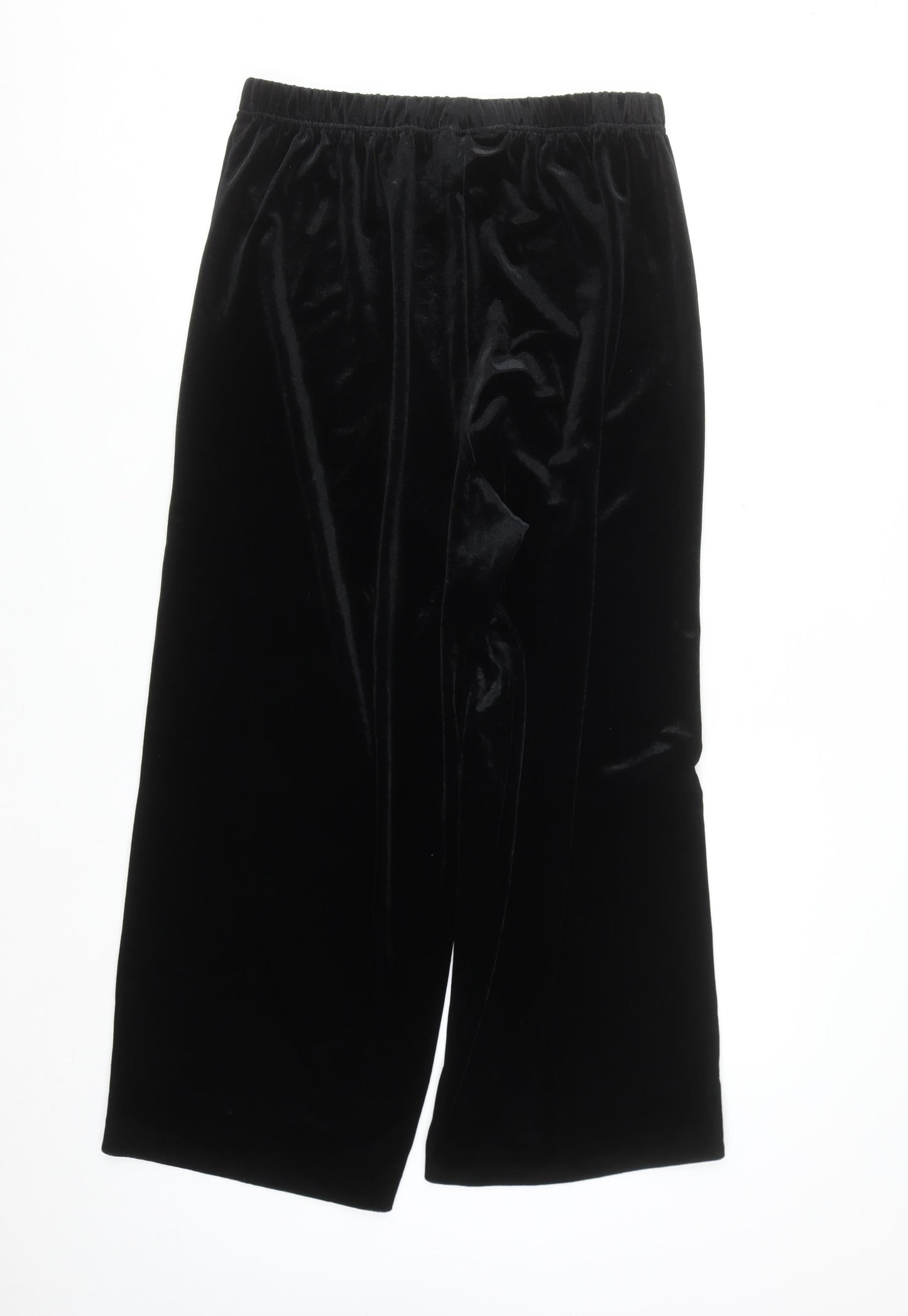 Bob Mackie Wearable Art Black Velvet Wide-Leg Womens Trousers L