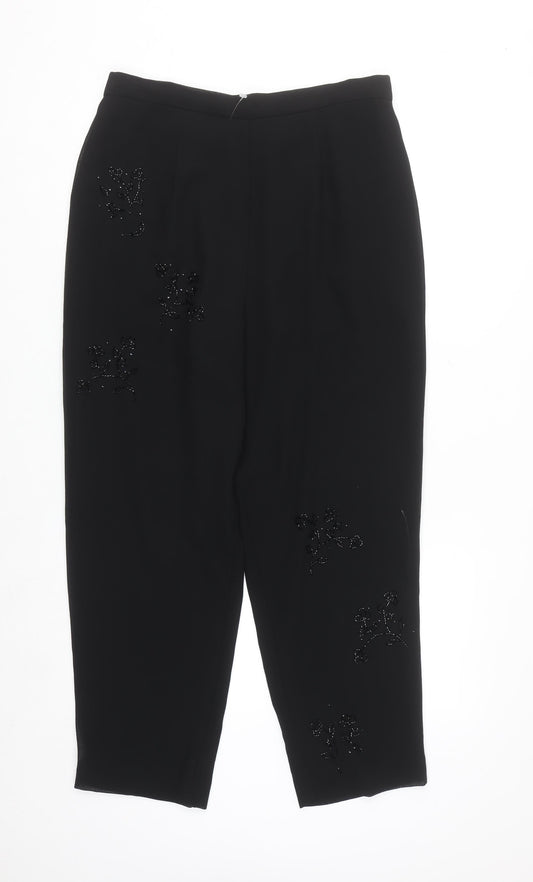 After Dark Women's Black Beaded Dress Pants Size 12 Plus