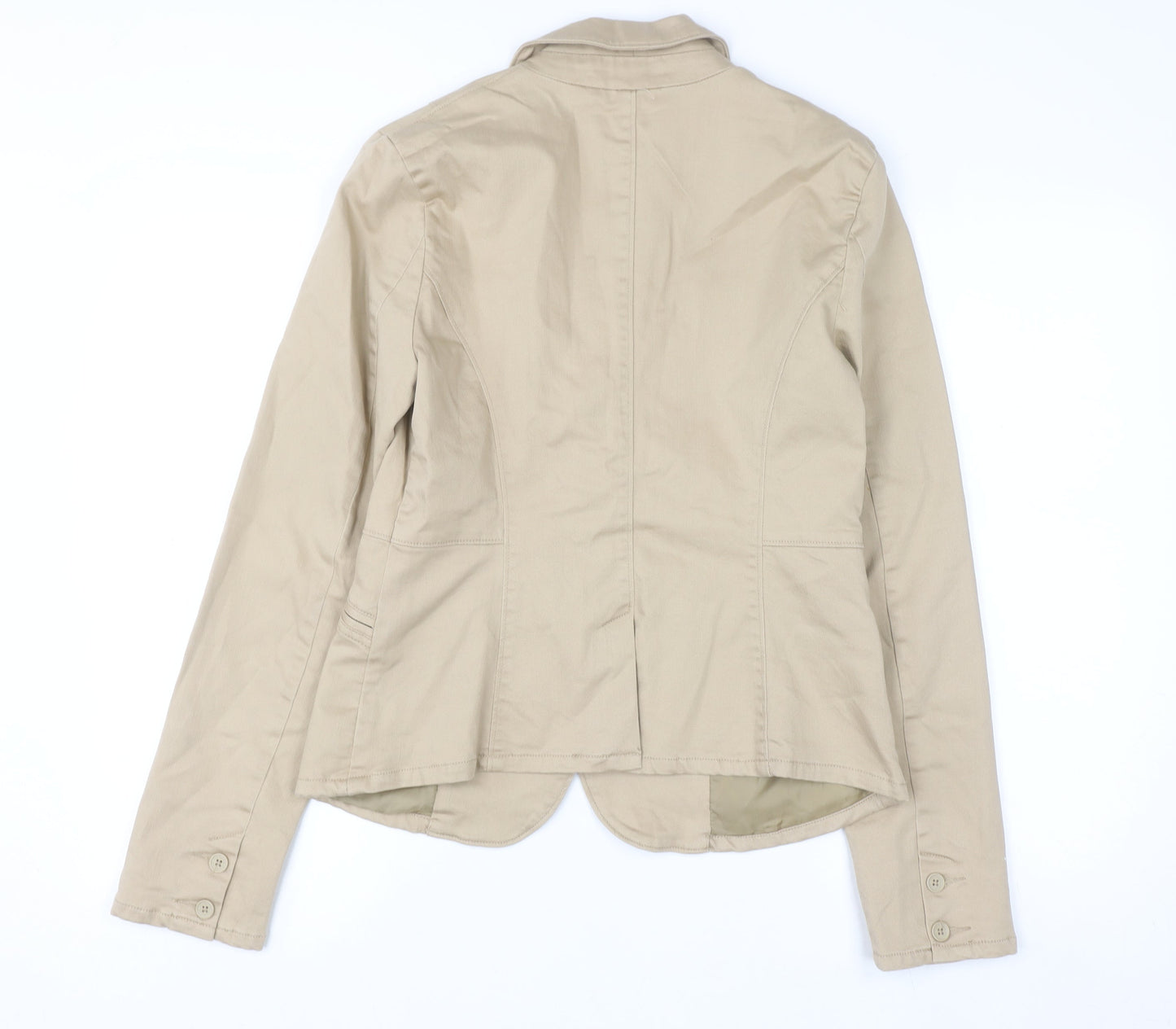 Calvin Klein Jeans Women Beige Blazer Size M Cotton Blend Jacket