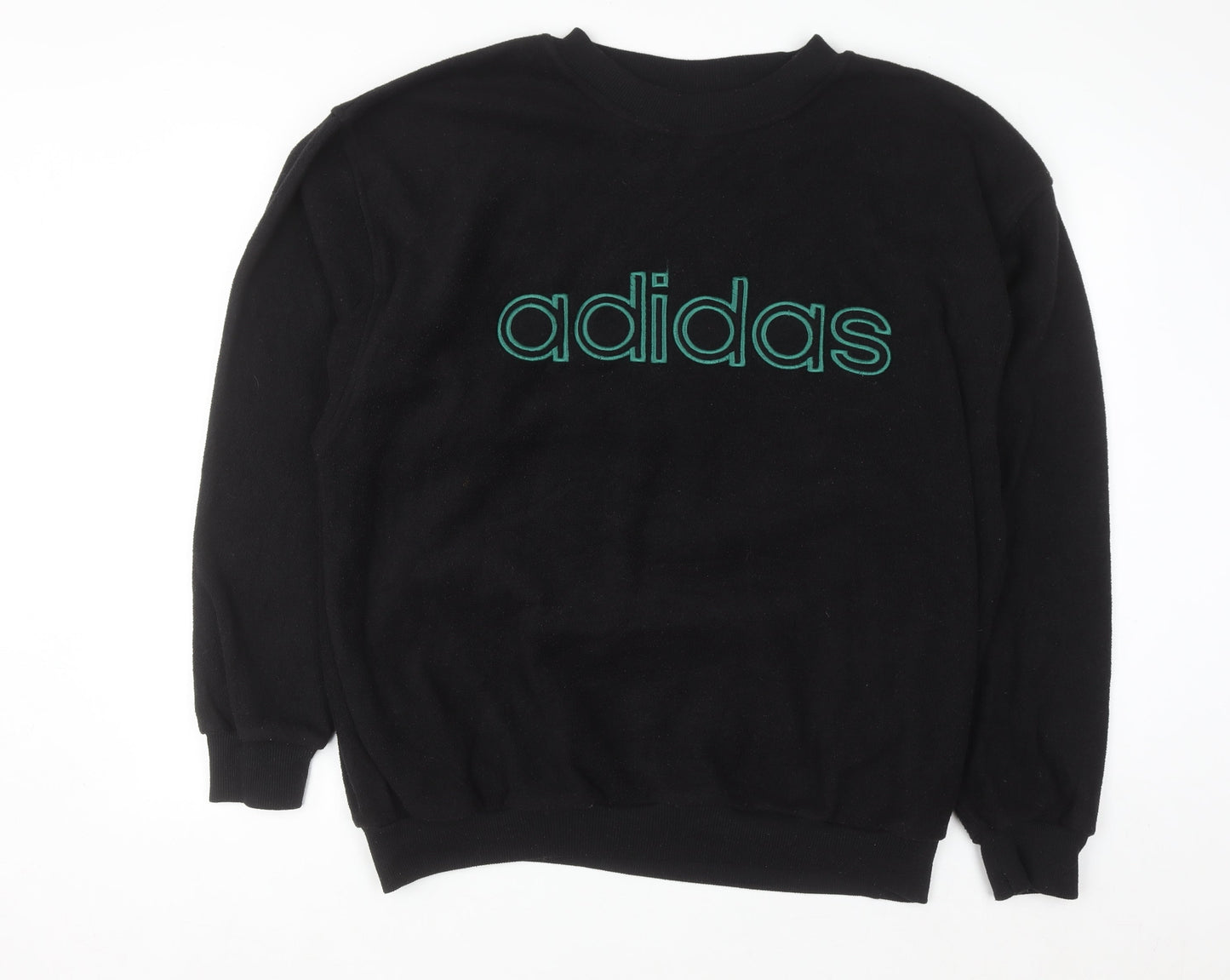 Adidas Men's Black Large Pullover Sweatshirt with Logo Embroidery