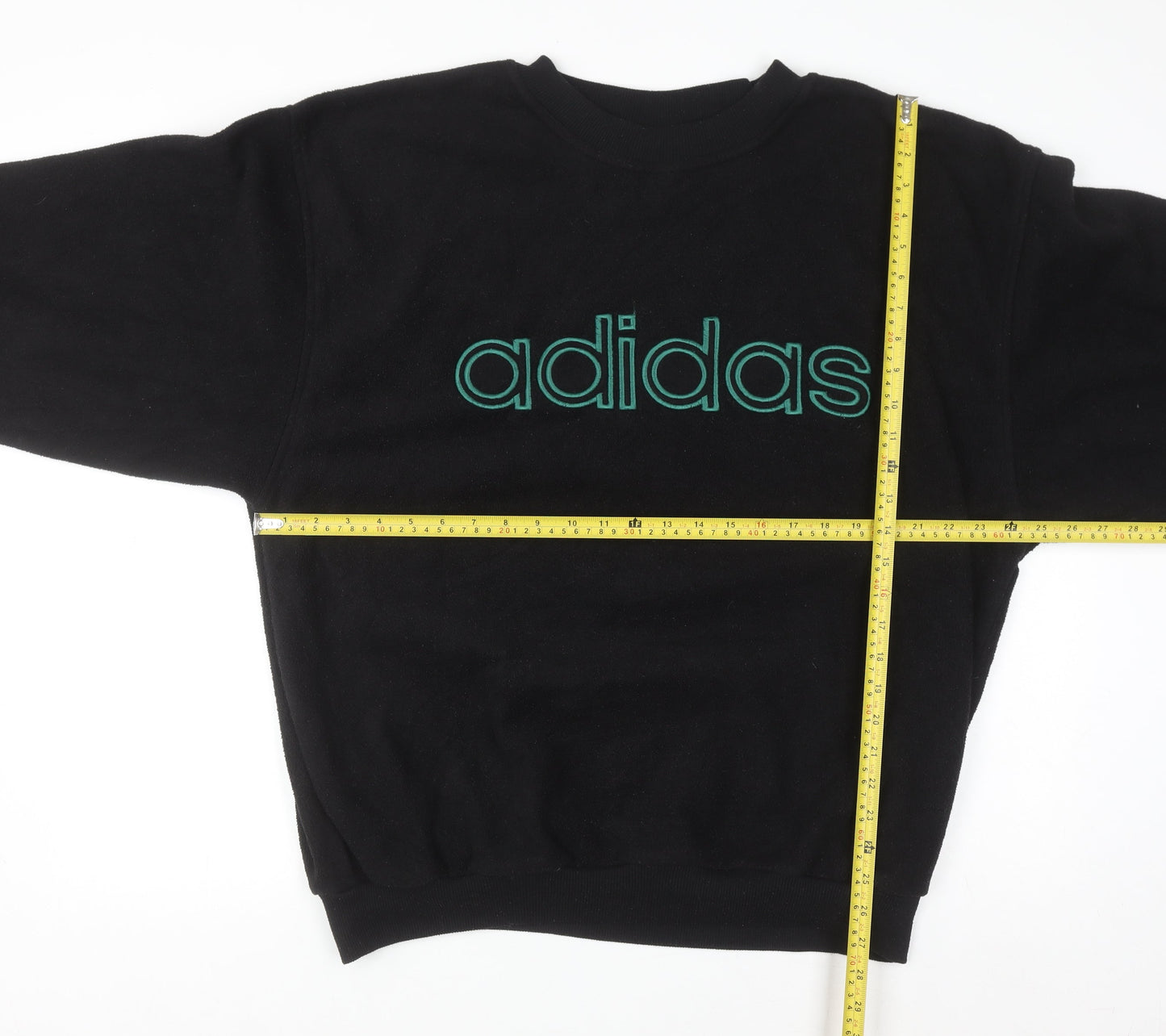 Adidas Men's Black Large Pullover Sweatshirt with Logo Embroidery