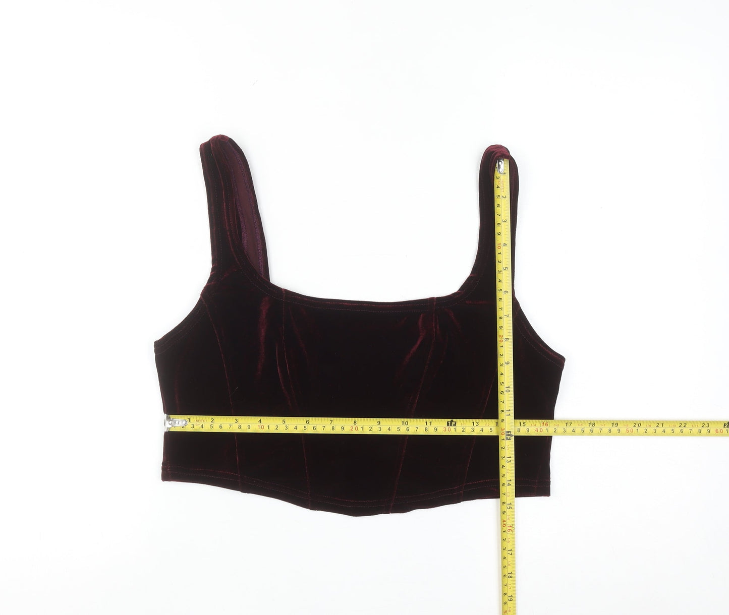 Beyond Retro Women's Brown Velvet Cropped Tank Top Size L