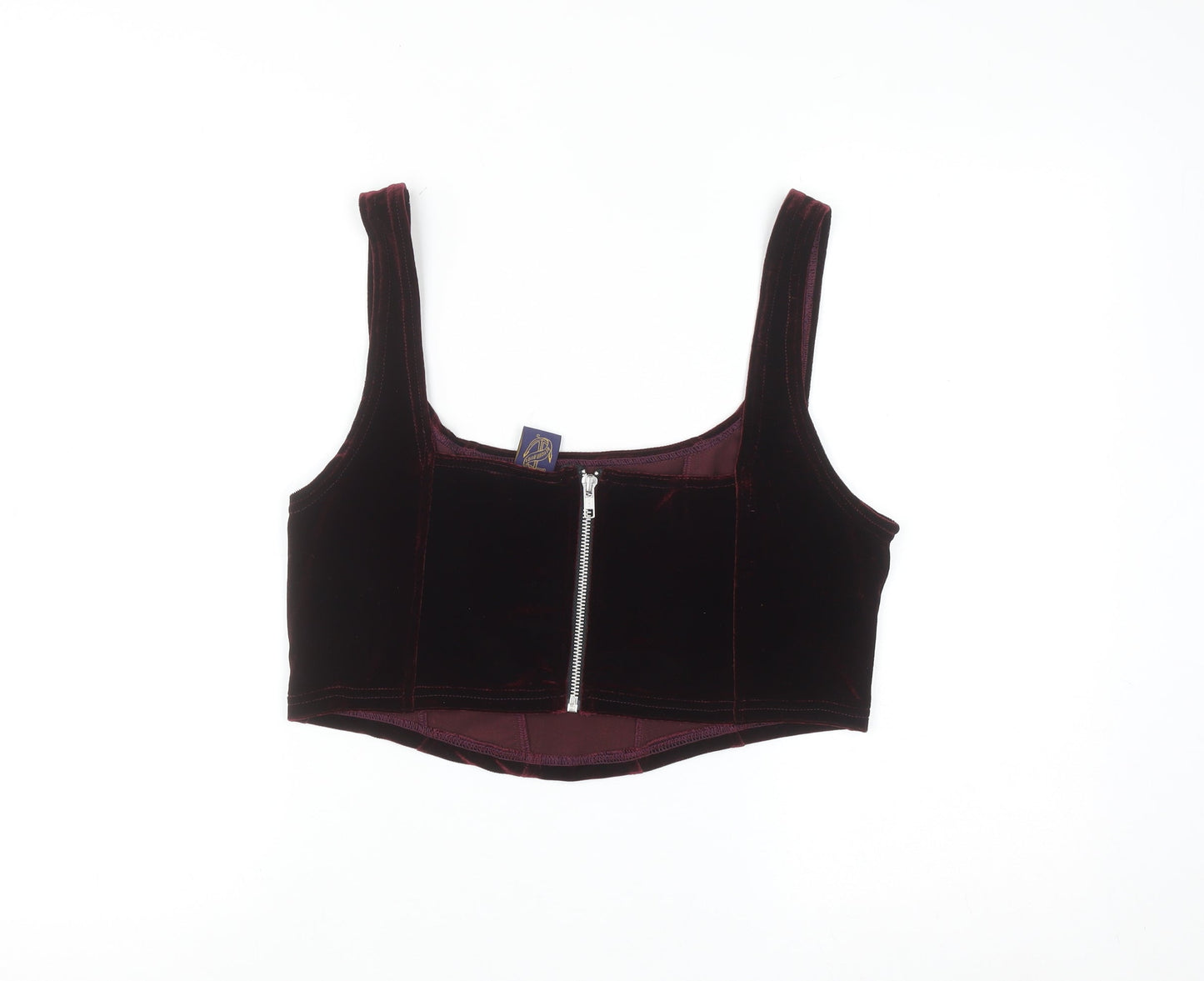 Beyond Retro Women's Brown Velvet Cropped Tank Top Size L