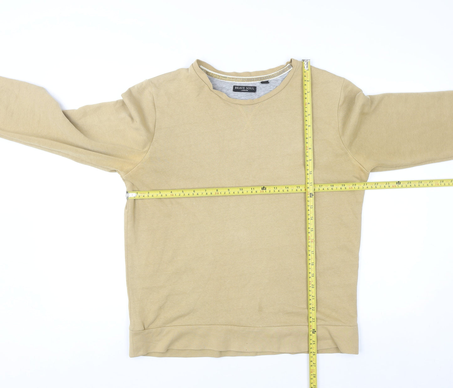 Brave Soul Men's Beige Pullover Sweatshirt Size M