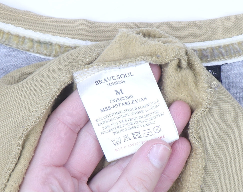 Brave Soul Men's Beige Pullover Sweatshirt Size M